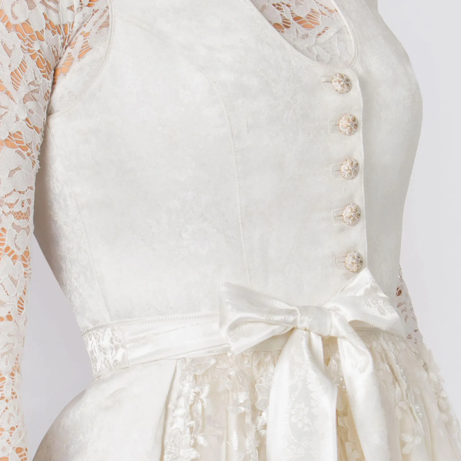 Zillertaler Trachtenwelt Damen Festtagsdirndl "Danice", Creme Weiß Cheap