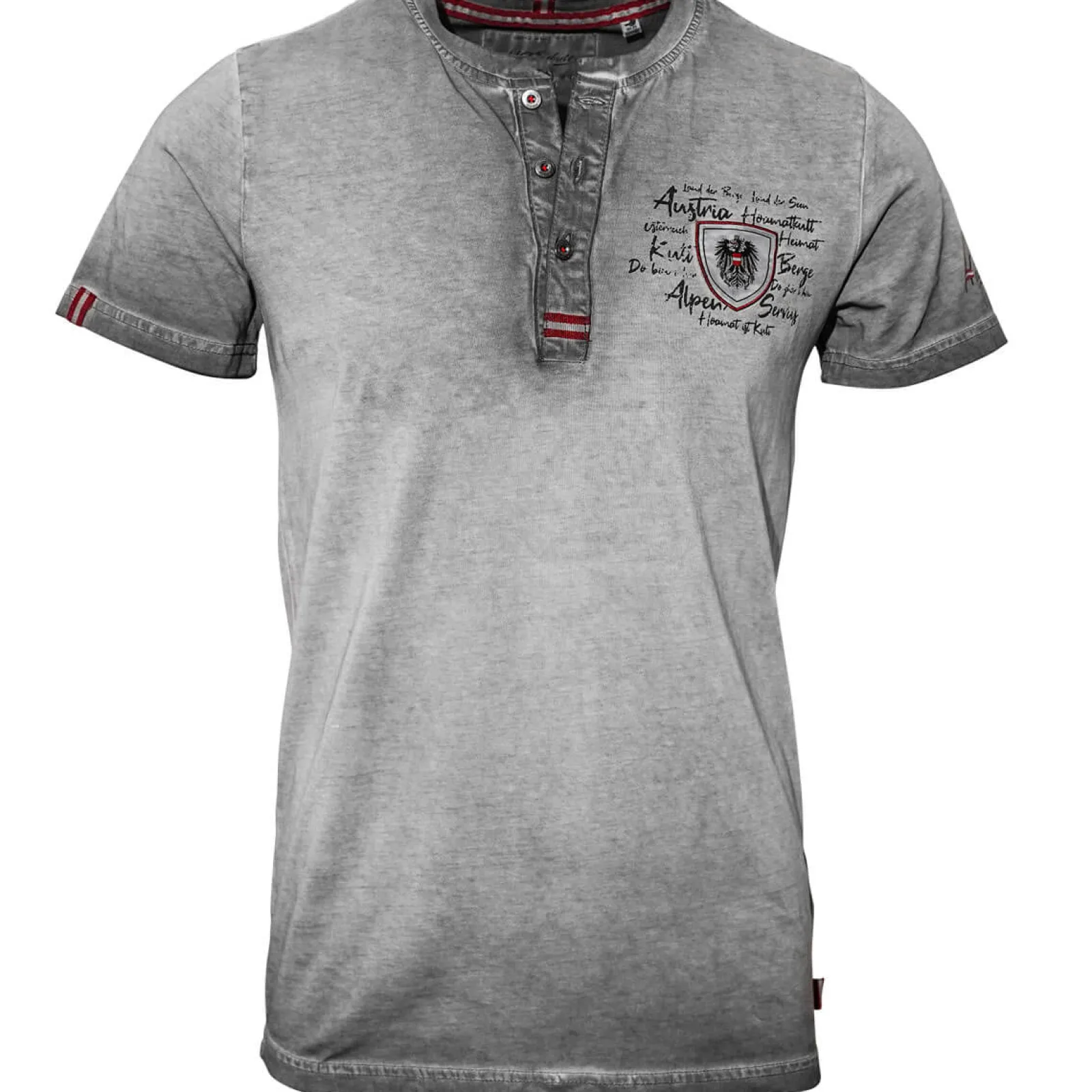 Zillertaler Trachtenwelt Herren T-Shirt “Adler Wappen Vintage”, Grau Fashion