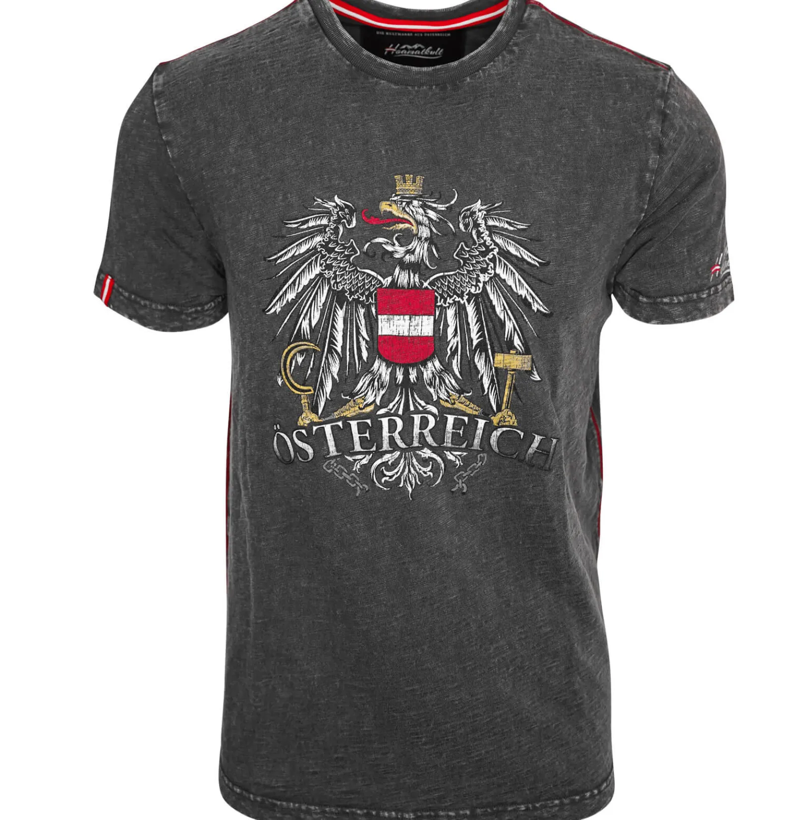 Zillertaler Trachtenwelt Herren T-Shirt "Austria Vintage", Anthrazit Grau Cheap