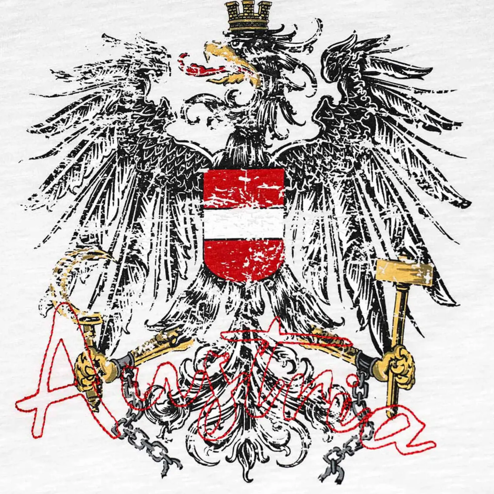 Zillertaler Trachtenwelt Herren T-Shirt "Austria Vintage", Weiß Flash Sale